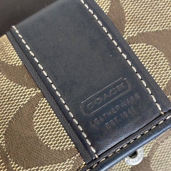 Coach Tan and Black Canvas Wallet - Picture 13 of 16